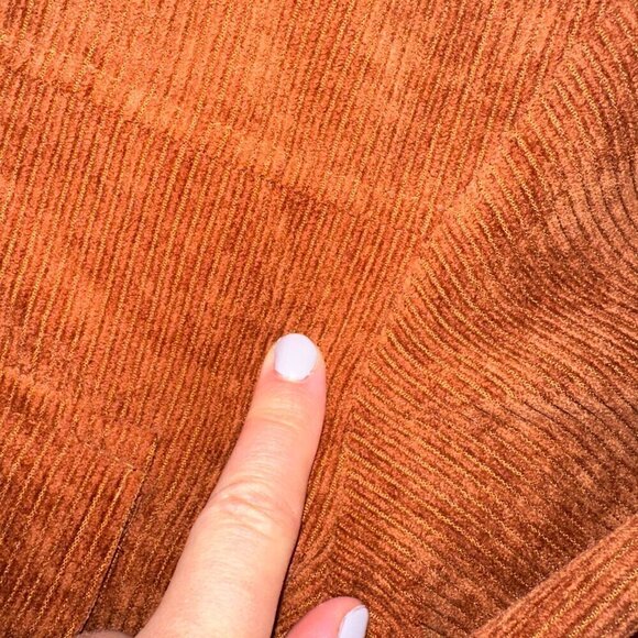 Zaful Brown Ribbed Cropped Hoodie Women's Large Corduroy Jacket - Picture 8 of 16